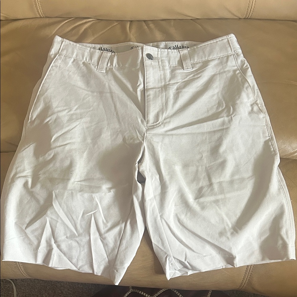 Callaway White Men's Flat Front Shorts